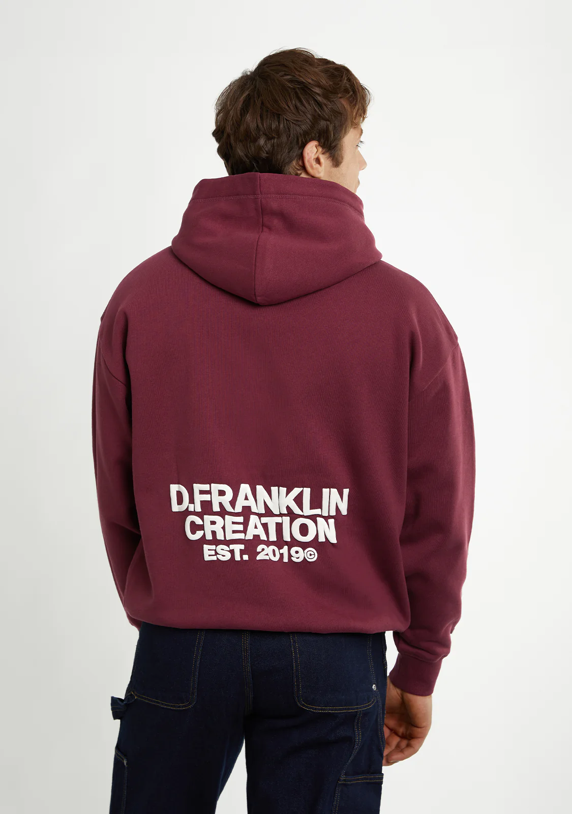 Classic Oversize Hoodie Wine - Image 5