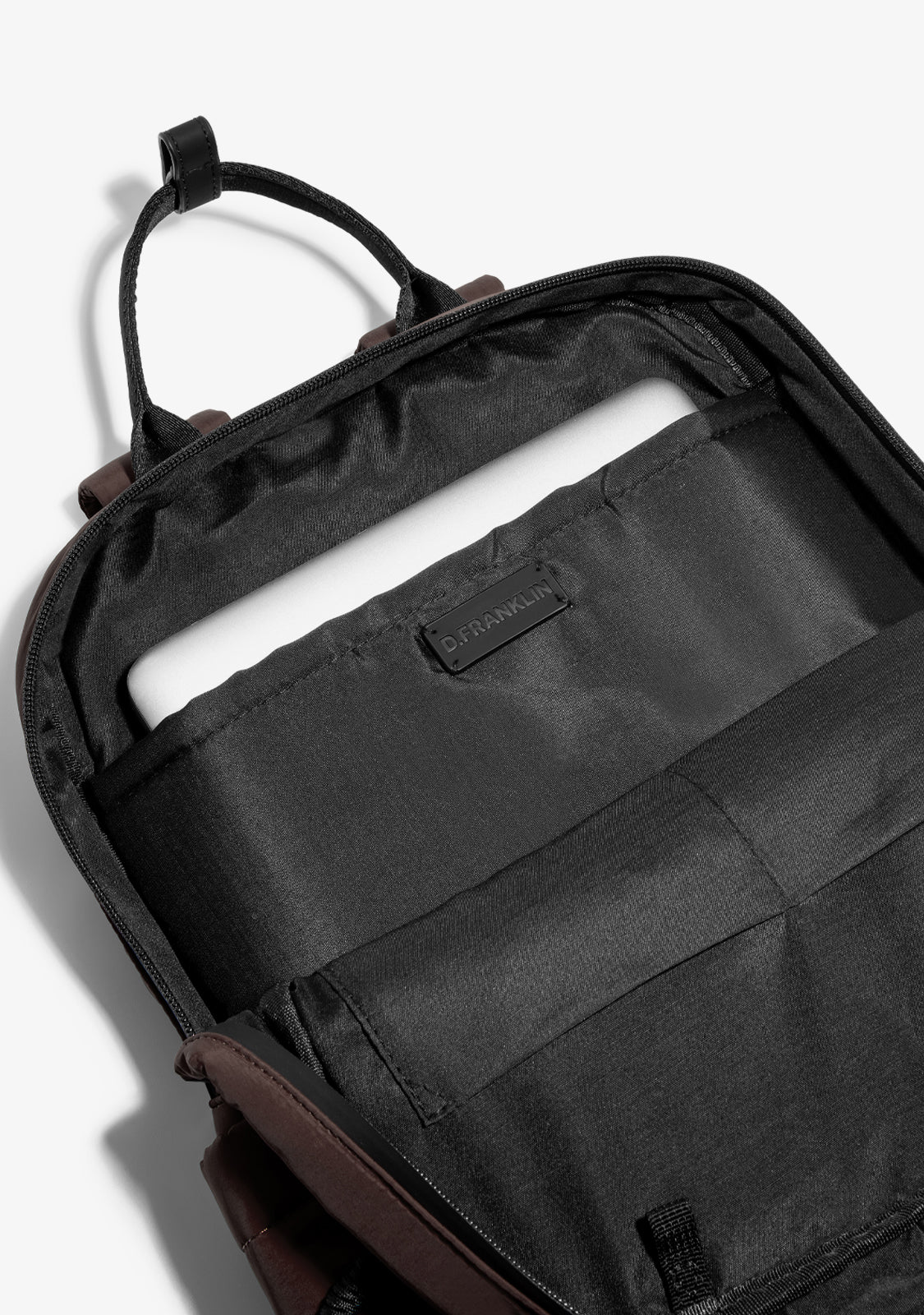 Multi-Pocket Nylon Backpack Brown - Image 3