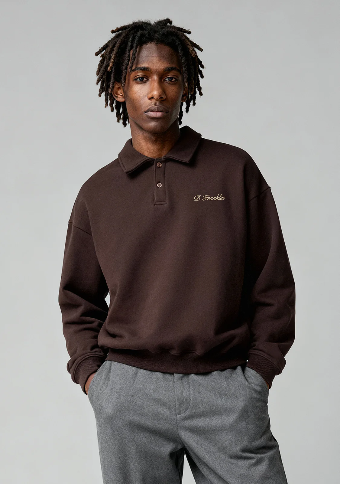 Polo Sweatshirt Brown - Image 2