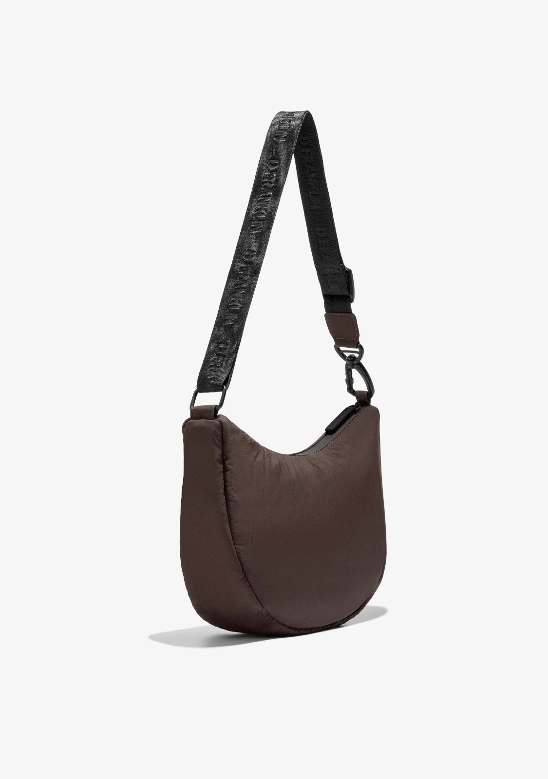 Round Nylon Crossbody Bag Brown - Image 2
