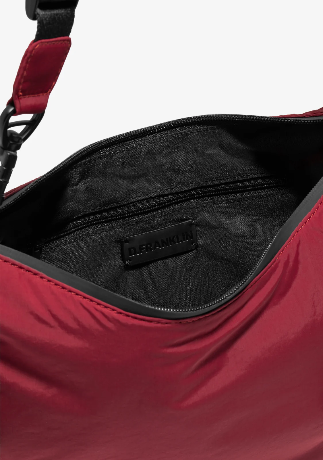 Round Nylon Crossbody Bag Red - Image 7
